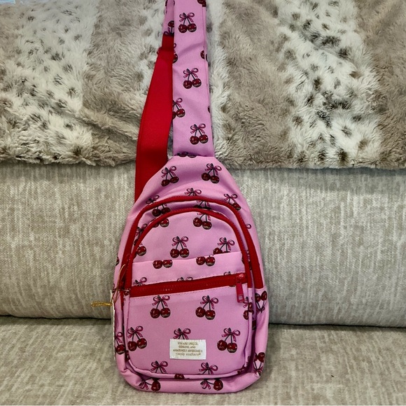 Simply Southern Handbags - ✨💎NWT💎✨ Simply  Southern Pink Cherry Print Crossbody Sling Bag with Red Accents
